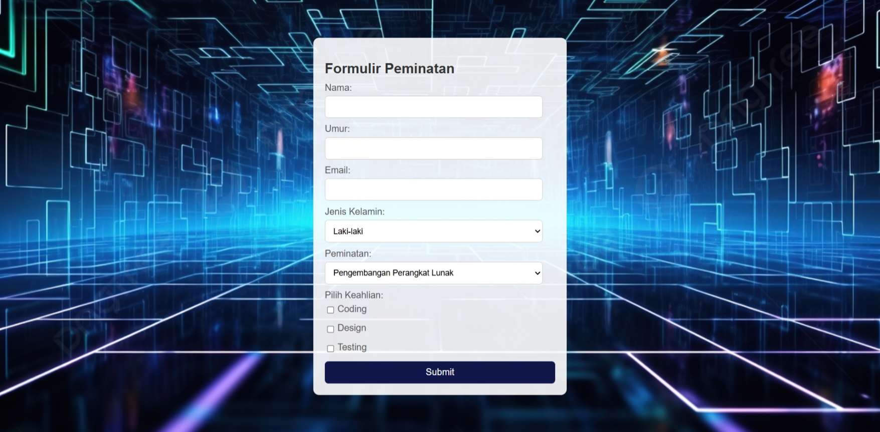 Formulir Peminatan Mahasiswa