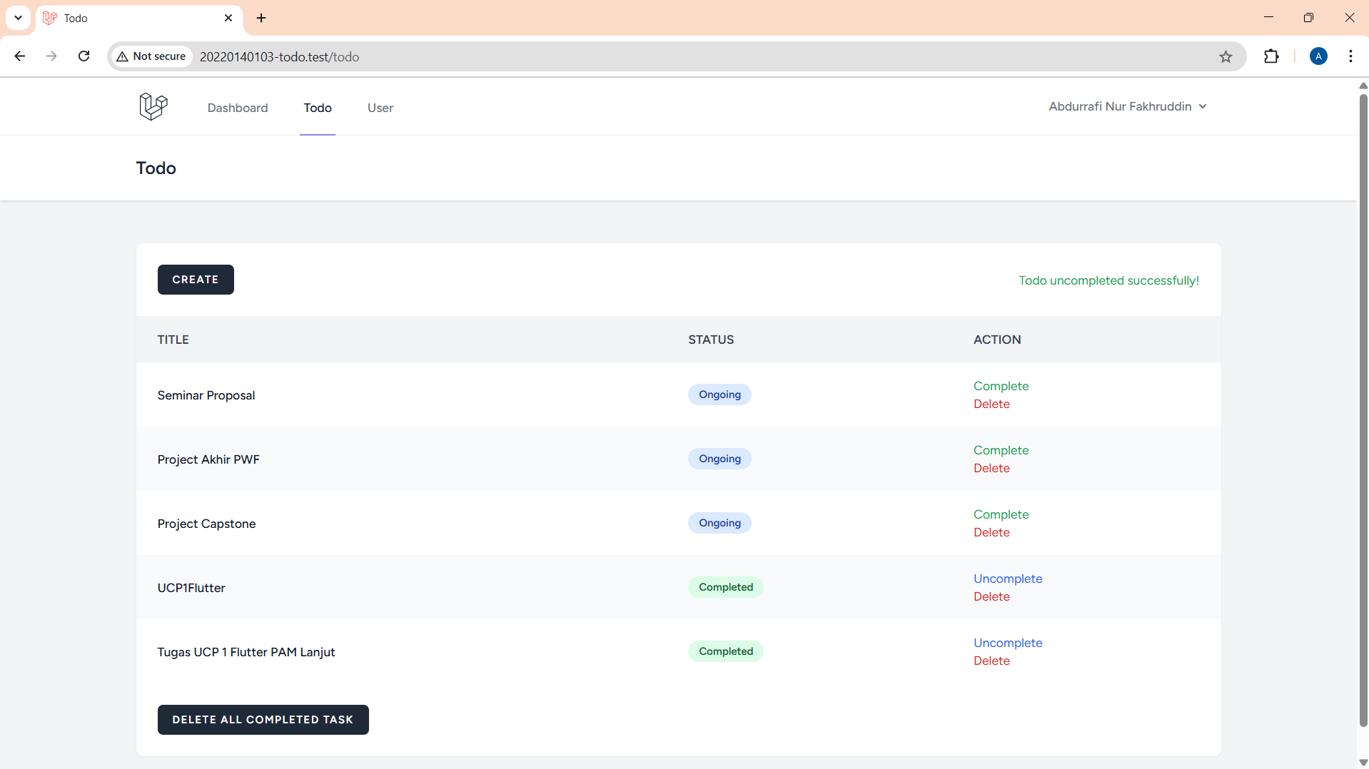 Aplikasi Todo List Berbasis Web